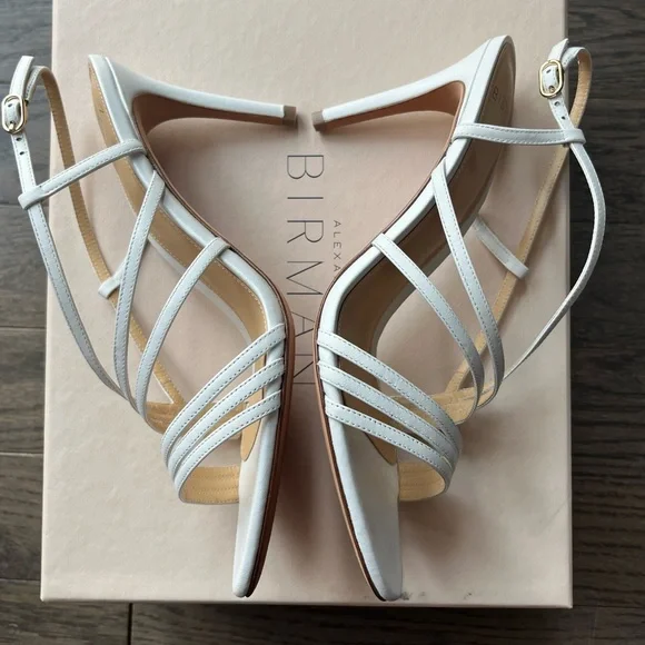 New with box Alexandre Birman strappy 75 white leather sandals 37.5/US7.5 - Picture 5 of 7
